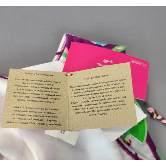 Cia Maritima Cheeky Bikini Bottom Womens Large 42 Swim Side Tie Floral Retro New - Picture 5 of 13